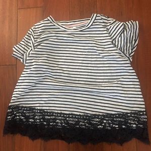 Cute stripped top with a little added lace!